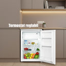 Frigider Samus SW144E Frigider Samus SW144E mic cu 1 usa si 2 rafturi 113 litri clasa D inaltime 84.5 cm termostat reglabil usa reversibila iluminare interioara picioare reglabile