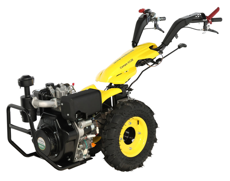 ProGARDEN Campo U12E motocultor multifunctional 12CP, diesel, pornire electrica, 3+2 viteze, reductor
