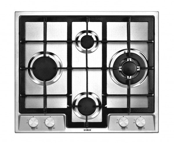 Plita pe gaz incorporabila Samus PSG-64SX5 4 arzatoare arzator Wok putere 8.6 kW aprindere electrica dispozitiv siguranta arzatoare