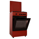 Aragaz pe gaz Samus SM566APGS BURGUNDY-BLACK 4 arzatoare cuptor gaz latime 50 cm capac de metal