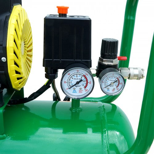 Compresor de aer 50L, 1.2 kW, 2 cilindri, fara ulei MasterKraft LSD-1600W/50 Silentios