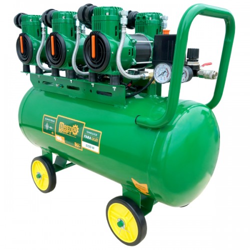 Compresor de aer 70L 2.1 kW 6 cilindri fara ulei MasterKraft LSD-1280W/70/3 Silentios