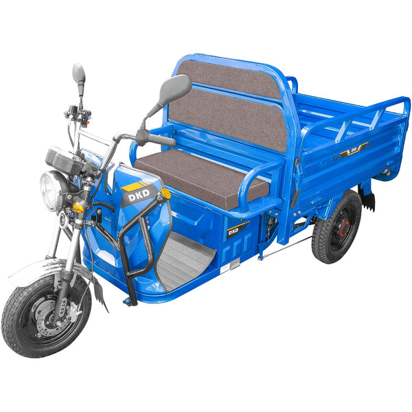 Tricicleta electrica DKD L2E-U putere 1200W 3+1 viteze 25km/h autonomie 60 Km acumulatori 6x12V/45Ah bena 150x100x45 cm basculabila