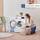 Masina de spalat rufe Albatros AWMI14105 10 kg 1400 rpm clasa A adancime 62.5 cm, motor inverter control antispuma functie adaugare rufe curatare tambur curatare cu abur programare intarziata blocare acces copii alb