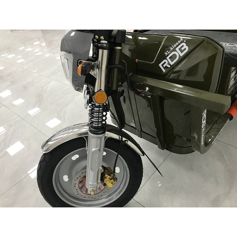 Tricicleta electrica RDB XL-Klass4 cu bena rabatabila hidraulic fara permis 4000W 25 km/h 72V45Ah autonomie 70 km culoare verde