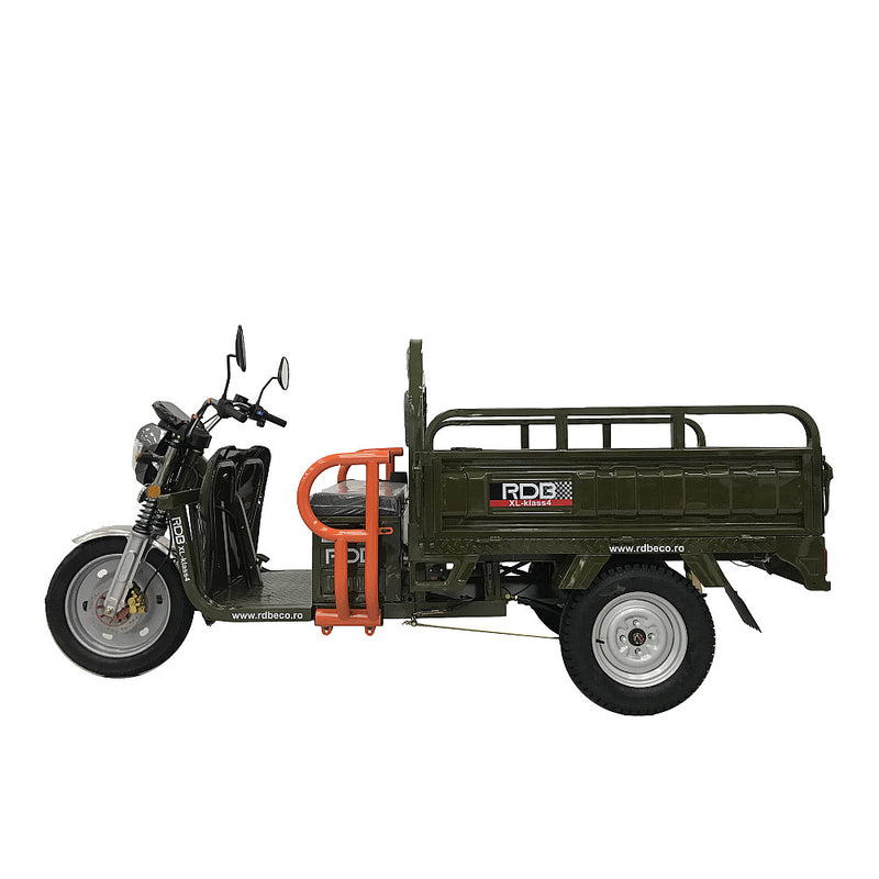 Tricicleta electrica RDB XL-Klass4 cu bena rabatabila hidraulic fara permis 4000W 25 km/h 72V45Ah autonomie 70 km culoare verde