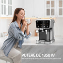 Espressor cafea Samus Cafe Luxe 20 K cafea macinata + capsule 20 bar 1350 W capacitate 1.5 litri rezervor lapte 8 bauturi presetate afisaj digital tactil tehnologie Thermalblock curatare automata negru + argintiu