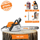 Motofierastrau profesional STIHL MS 271 putere 3.5CP lama 40cm 1.6mm pas lant .325" + ulei amestec 2T 1L + ulei forest plus 2L + extra lant + pila lant