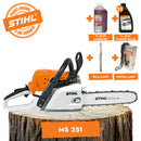 Motofierastrau STIHL MS 251 Putere 3 CP lama 40cm 1.3 mm pas lant .325" 23RS + ulei amestec 2T 1L + ulei forest plus 2L + extra lant + pila lant