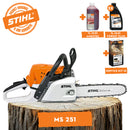 Motofierastrau STIHL MS 251 Putere 3 CP lama 40cm 1.3 mm pas lant .325" 23RS + ulei amestec 2T 1L + ulei forest plus 2L + service kit 15
