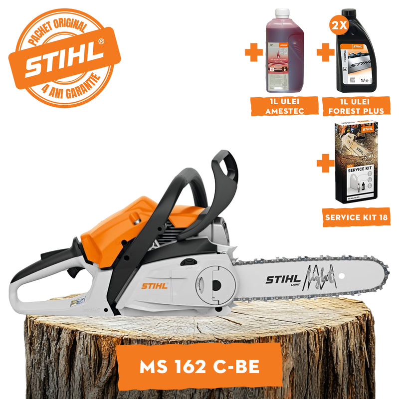 Motofierastrau STIHL MS 162 C-BE putere 1.6 CP lama 35 cm pas lant 3/8"P + ulei amestec 2T 1L + ulei forest plus 2L + service kit 18