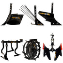 Set 6 Accesorii agricole AgroPro plug arat rarita reglabila plug cartofi cultivator plug reversibil roti metalice 40 cm manicot 32 mm