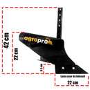 Set 5 Accesorii agricole AgroPro plug arat rarita reglabila plug cartofi cultivator roti metalice 35 cm manicot 23 mm