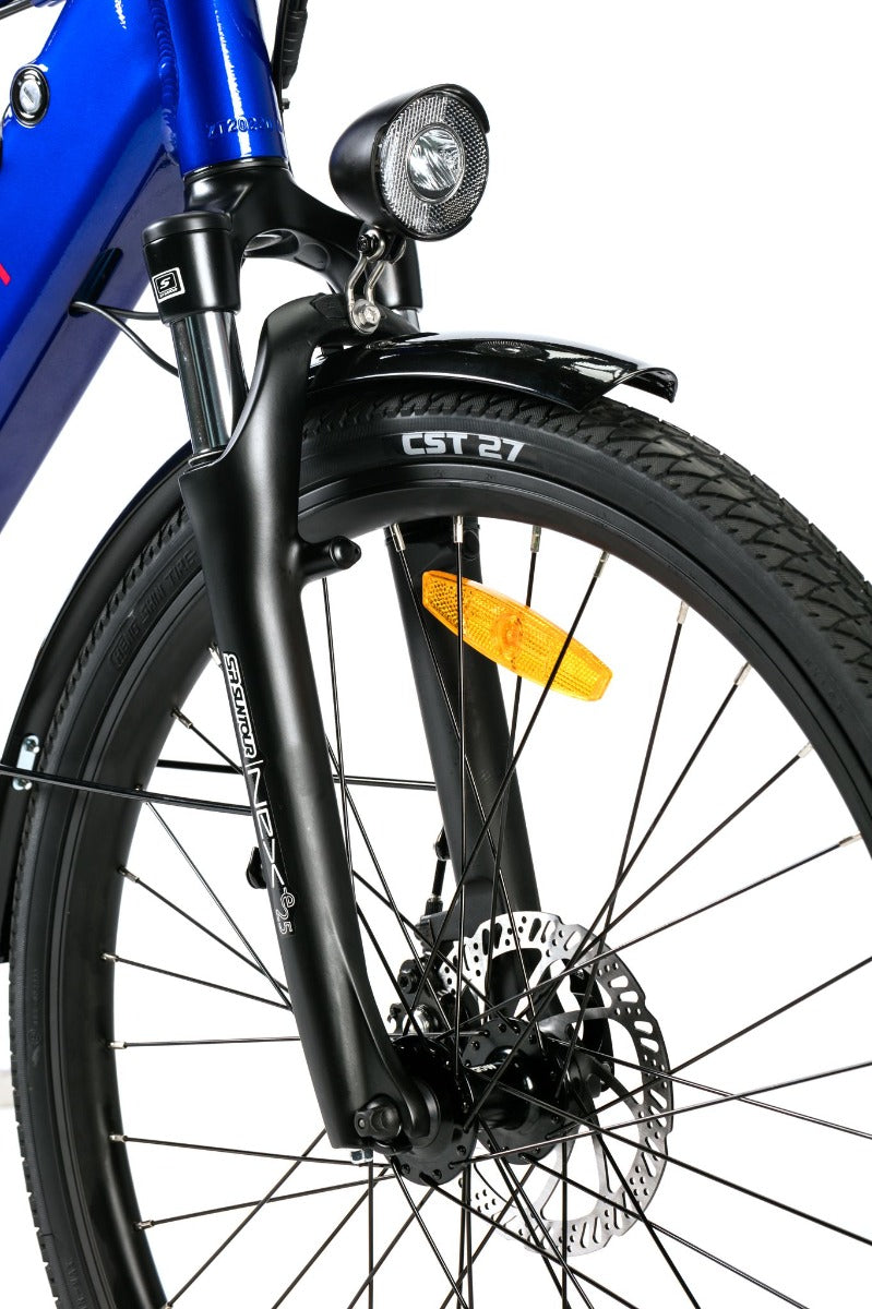 Bicicleta electrica Ztech ZT-84M Eel-M viteza maxima 25 km/h putere 250W acumulator 12Ah/36V nu necesita permis-Alb