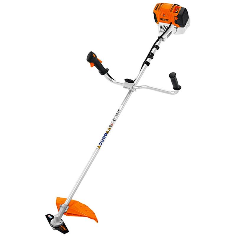 Motocoasa STIHL FS 131 putere 1.9 CP latime lucru 42 cm cutit pentru iarba 230-2 chinga dubla pentru umeri + ulei amestec 2T 1L + AutoCut 36-2 + viziera cu antifoane