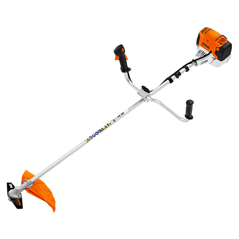 Motocoasa STIHL FS 131 putere 1.9 CP latime lucru 42 cm cutit pentru iarba 230-2 chinga dubla pentru umeri