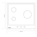 Plita  pe gaz incorporabila Samus  PSG-43SMGN1 3 arzatoare arzator Wok putere 6.2 kW aprindere electrica dispozitiv siguranta arzatoare latime 45 cm gratar fonta sticla cu acoperire Nano