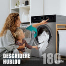 Masina de spalat rufe Samus WSADI-10145DS 10 kg 1400 rpm clasa A adancime 53.5 cm motor inverter auto-echilibrare tambur eliminare par de animale curatare tambur pornire intarziata blocare acces copii