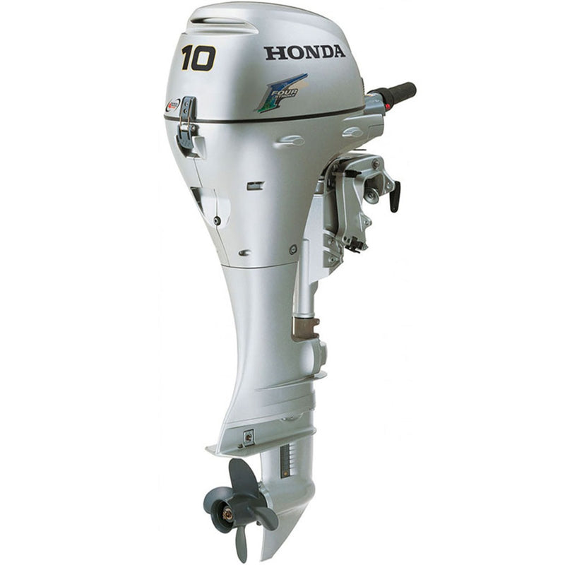 Motor barca Honda BF10 SHU cu Eche cizma scurta 10 CP 4T rezervor si linie incluse elice aluminiu cu 4 aripi port incarcare 6A