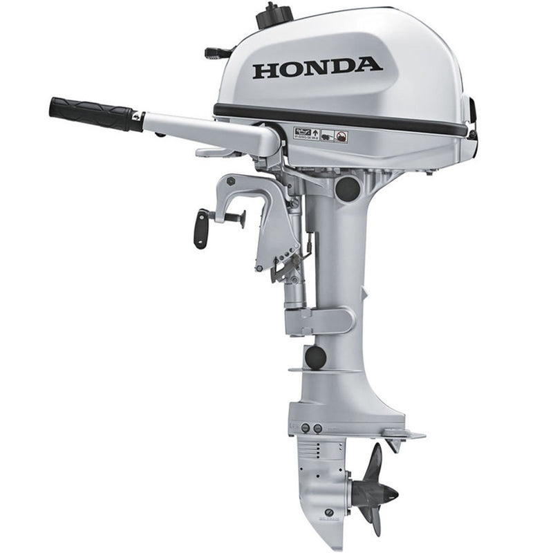 Motor barca Honda BF5 LHU cu Eche cizma lunga 5 CP 4T rezervor incorporat elice aluminiu cu 3 aripi port incarcare 12V 6A