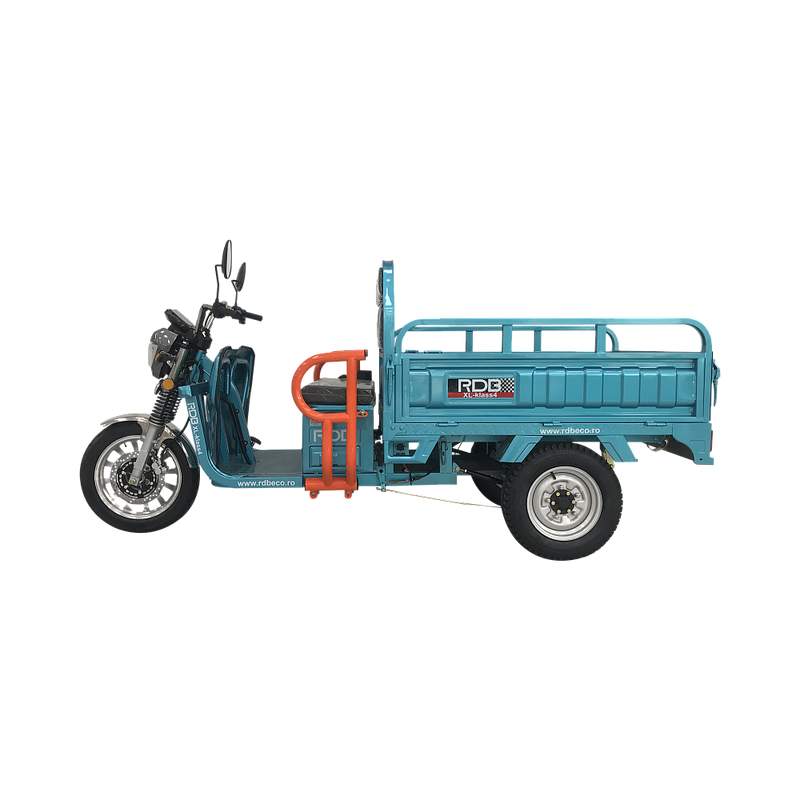 Tricicleta electrica RDB XL-Klass4 cu bena rabatabila hidraulic fara permis 4000W 25 km/h 72V45Ah autonomie 70 km culoare verde