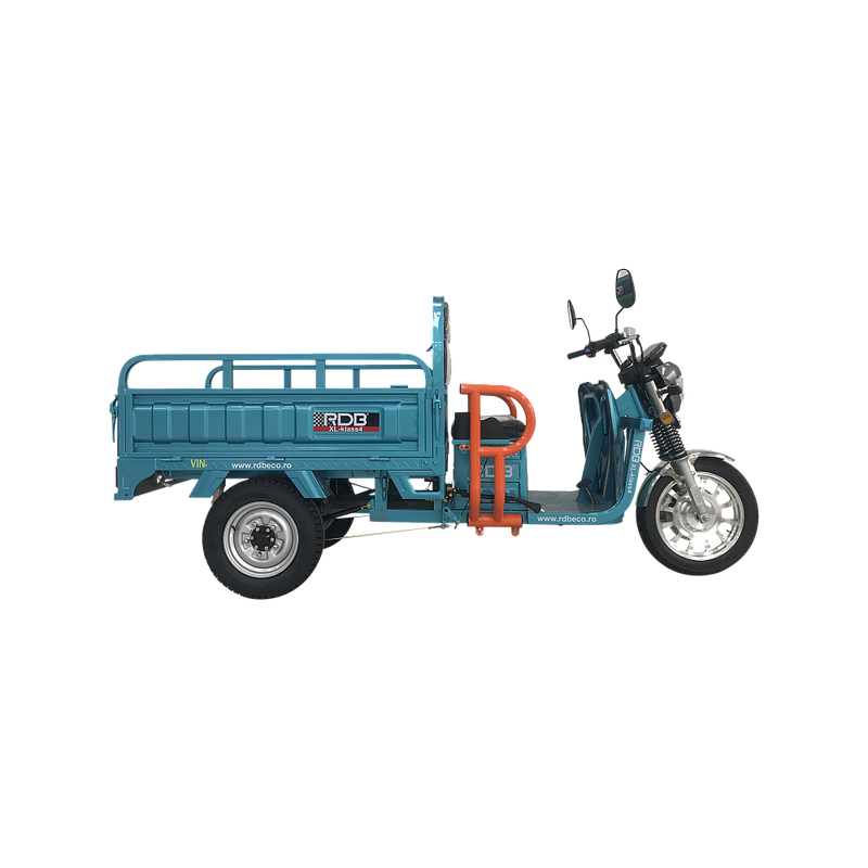 Tricicleta electrica RDB XL-Klass4 cu bena rabatabila hidraulic fara permis 4000W 25 km/h 72V45Ah autonomie 70 km culoare verde