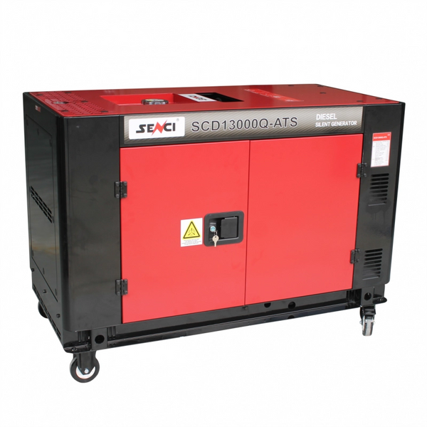 Generator de curent insonorizat SENCI SCD13000Q-3 putere maxima 11 kW 400V Diesel rezervor 26 L AVR pornire electrica fara ATS