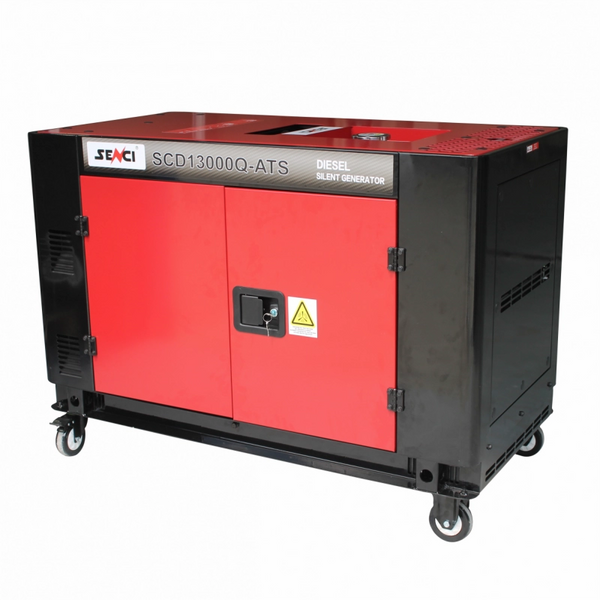 Generator de curent insonorizat SENCI SCD13000Q-3-ATS putere maxima 11 kW 400V Diesel rezervor 26 L AVR pornire electrica ATS inclus