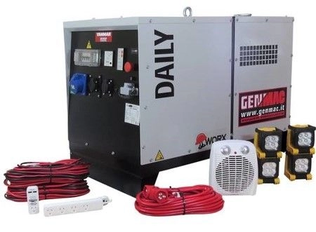 Generator de curent insonorizat GENMAC Daily G7000KS-M MA putere maxima 5.6 kW 400V motor Kohler KD440 Diesel rezervor 19 L QFDP-RGK30-PT7 AVR GP