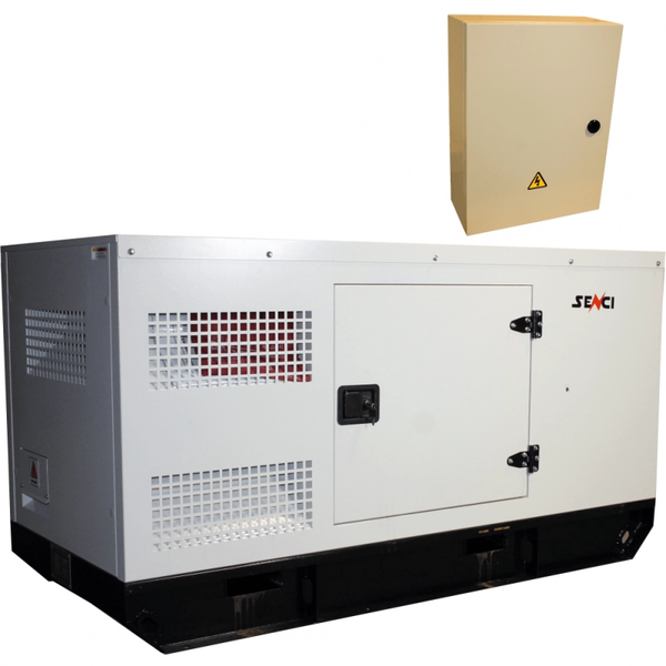 Generator de curent insonorizat SENCI SCDE25i-YS putere maxima 19.8 kW 400V Diesel rezervor 86 L AVR ATS inclus