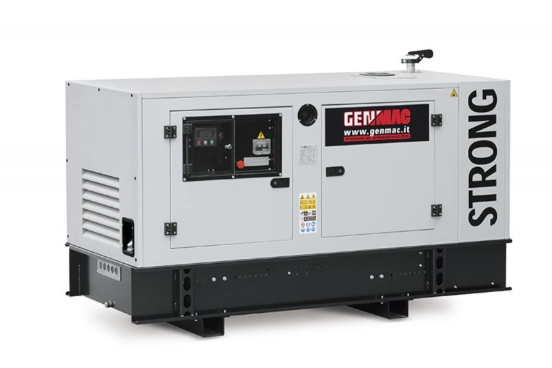Generator de curent insonorizat Genmac Strong G50IS putere maxima 44 kW 230V/400V motor Iveco Diesel rezervor 100 L AVR