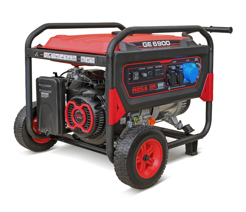 Generator curent MOSA GE 6900 putere 6.5kW monofazat 230V benzina rezervor 20L pornire manuala AVR