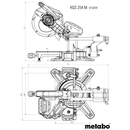 Pachet Fierastrau de debitat METABO KGS 254M putere 1800 W turatie 4500 rpm + Suport fierastrau de debitat METABO KSU251 + Aspirator rumegus METABO SPA1200