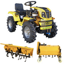 Minitractor ProGARDEN Campo T18 V25.1 4x4 18CP benzina hidraulica fata-spate roti 6.00-12 cu freza tractata si tocator vegetatie