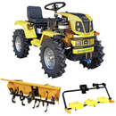 Minitractor ProGARDEN Campo T18 V25.1 4x4 18CP benzina hidraulica fata-spate roti 6.00-12 cu freza tractata si cositoare rotativa cu discuri