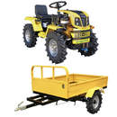 Minitractor ProGARDEN Campo T18 V25.1 4x4 18CP benzina hidraulica fata-spate roti 6.00-12 + Remorca minitractor ProGarden campo RM600CT