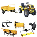 Minitractor ProGARDEN Campo T18 V25.1 4x4 18CP benzina hidraulica fata-spate roti 6.00-12 cu remorca 600 kg + freza tractata plug tocator vegetatie cositoare cu discuri si lama zapada/pietris