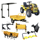 Minitractor ProGARDEN Campo T18 V25.1 4x4 18CP benzina hidraulica fata-spate roti 6.00-12 cu acoperis + remorca 600 kg freza tractata plug tocator vegetatie cositoare cu discuri si lama zapada