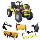 Minitractor ProGARDEN Campo T18 V25.1 4x4 18CP benzina hidraulica fata-spate roti 6.00-12 cu freza tractata plug reversibil tocator vegetatie cositoare cu discuri si lama zapada/pietris