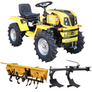 ProGARDEN Campo T12 Minitractor G2.1 4x4, 12CP, diesel, hidraulica fata-spate, roti 6.00-12 cu freza tractata si plug cu doua brazdare