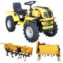 ProGARDEN Campo T12 Minitractor G2.1 4x4, 12CP, diesel, hidraulica fata-spate, roti 6.00-12 cu freza tractata si tocator vegetatie