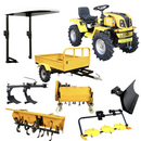 ProGARDEN Campo T12 Minitractor G2.1 4x4, 12CP, diesel, hidraulica fata-spate, roti 6.00-12 cu acoperis + remorca 600 kg, freza tractata, plug, tocator vegetatie, cositoare cu discuri si lama zapada
