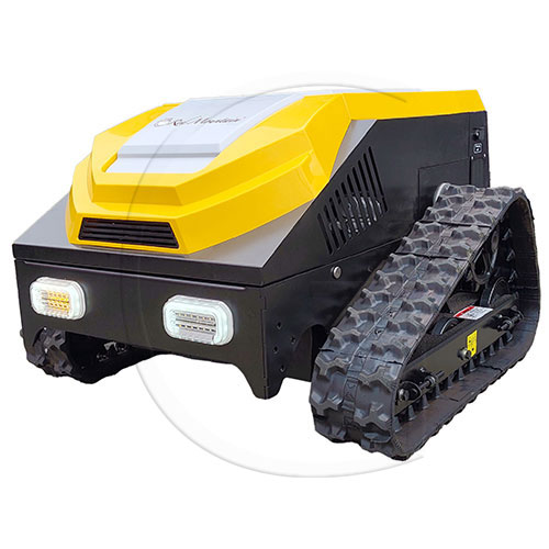 Robot cositoare cu telecomanda hibrid Red Mountain RM-21TRC motor Loncin 224cc putere 5.9 CP latime de lucru 530 mm senilat telecomanda 300 m inclinare 30° 24V 1100 m²/h