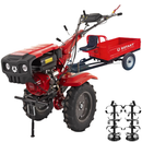 Motocultor 4x4 Rotakt Apollo RO13R-2P motor 13 CP benzina 2+1 viteze latime lucru 56-135 cm freze roti cauciuc 5.00-12" 2 prize putere remorca REM600 Transporter