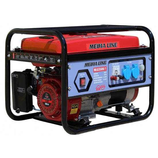 Pachet generator curent Media Line MLG 3500/2 putere 2.6 kW 230 V benzina pornire manuala AVR rezervor 15 L + Ulei de motor AgroPro si Lanterna