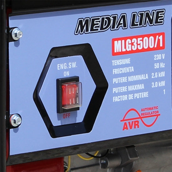 Pachet generator curent Media Line MLG 3500/2 putere 2.6 kW 230 V benzina pornire manuala AVR rezervor 15 L