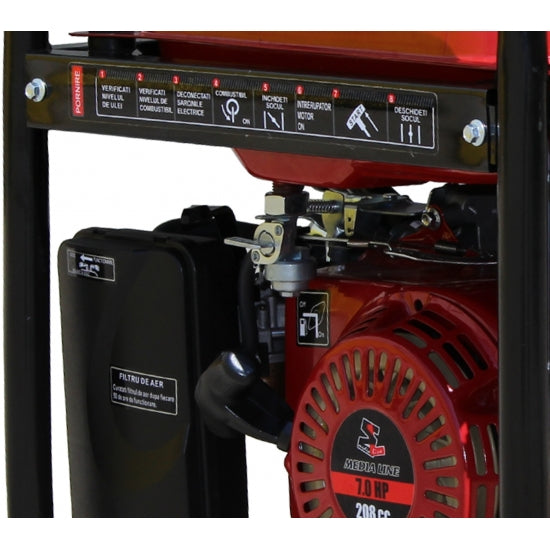 Pachet generator curent Media Line MLG 3500/2 putere 2.6 kW 230 V benzina pornire manuala AVR rezervor 15 L