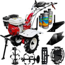 Motocultor Media Line MS 7100 CF motor 7 CP latime lucru 90 cm 2+1 viteze freze roti cauciuc roti metal rarita fixa plug arat 3l ulei AgroPro