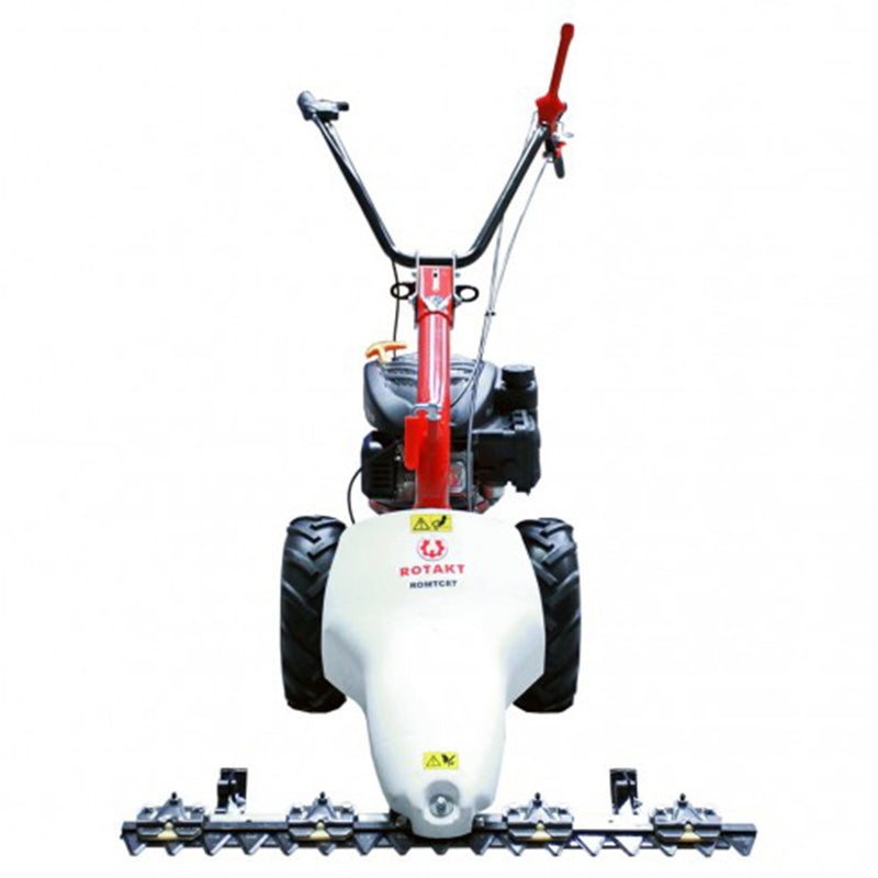 Motocoasa cu lama Rotakt ROMTC87 motor Loncin 3.9 CP bara de cosire Europa 87 cm roti cauciuc pline 13x5.00-6 sistem brevetat dubla lama
