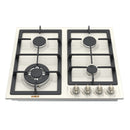 Plita pe gaz incorporabila Samus PSG-64VS2 4 arzatoare arzator Wok putere 8 kW aprindere electrica dispozitiv siguranta arzatoare latime 58 cm gratar fonta design retro